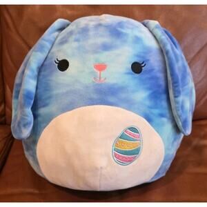 12 Inch Squishmallows Bobby Easter Blue Tie Dye Bunny Rabbit Stuffed Plush Toy